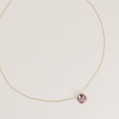 Collier orné de cristal de Swarovski® 8 mm - Longueur de chaîne : 39+5 cm - Diamètre du cristal : 8 mm - Antique pink