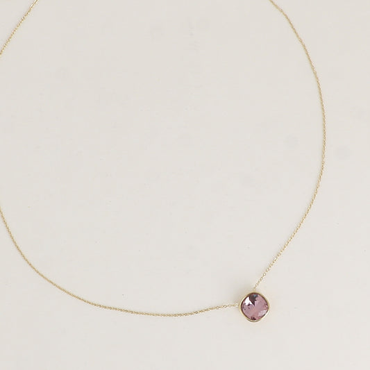 Collier orné de cristal de Swarovski® 8 mm - Longueur de chaîne : 39+5 cm - Diamètre du cristal : 8 mm - Antique pink