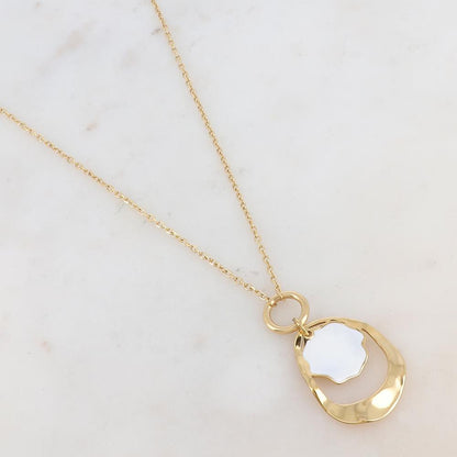 Collier avec pendentif géométrique ondulé, émail (50+10CM)