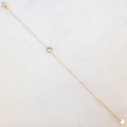 Bracelet avec pièce ronde sertie d'un strass