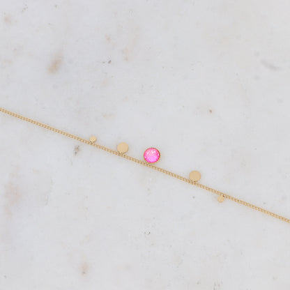 Bracelet - orné de cristaux de Swarovski® PP20 - Electric pink delite - Diamètre du cristal: 0,5 cm