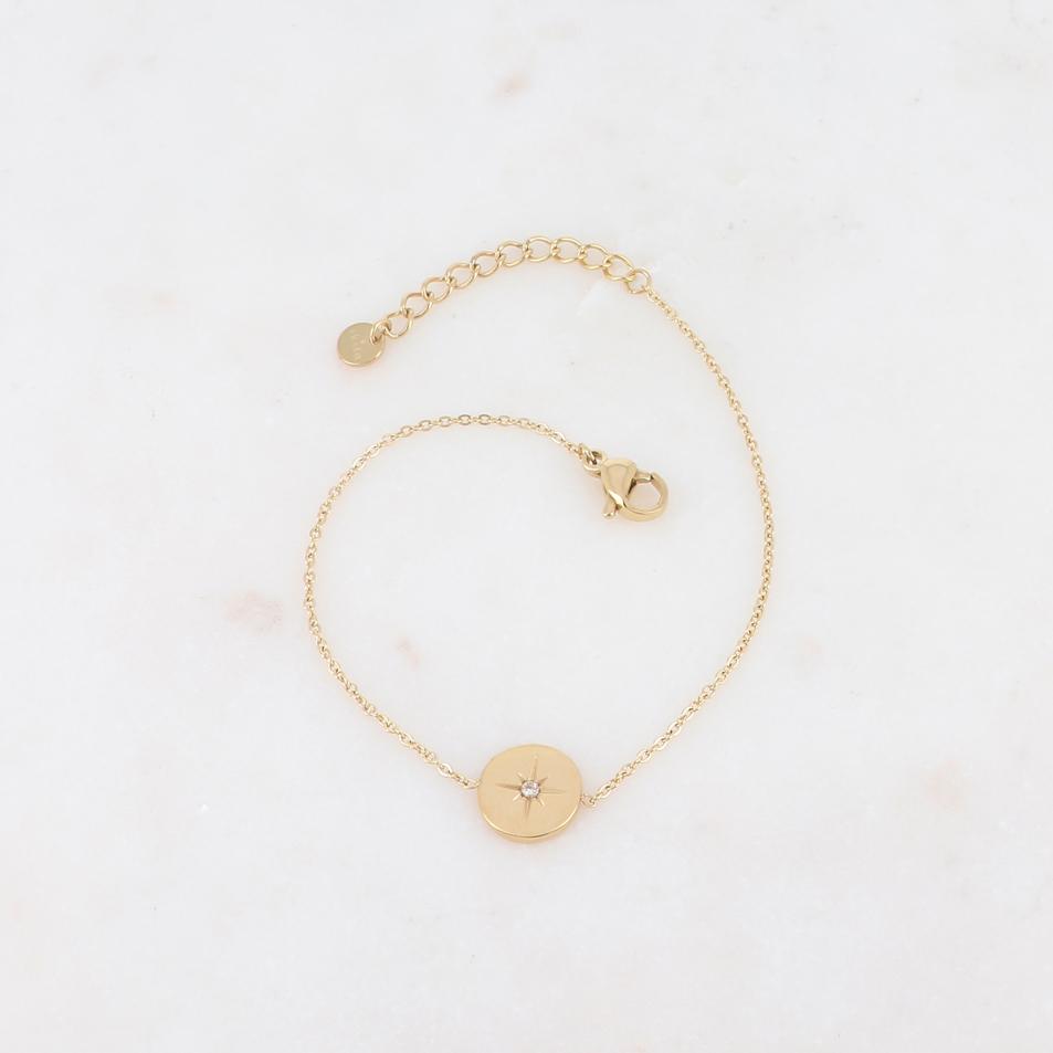 Bracelet avec pièce ronde et strass