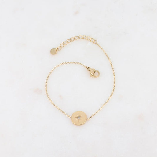 Bracelet avec pièce ronde et strass