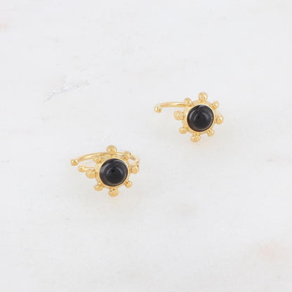 Lot de 2 Ear Cuffs dorées avec pierre naturelle