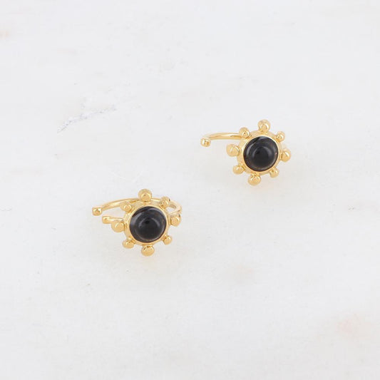 Lot de 2 Ear Cuffs dorées avec pierre naturelle