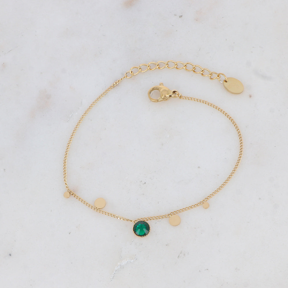 Bracelet - orné de cristaux de Swarovski® PP20 - Emerald - Diamètre du cristal: 0,5 cm
