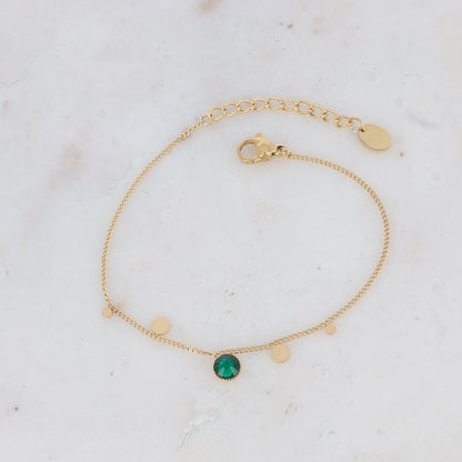 Bracelet - orné de cristaux de Swarovski® PP20 - Emerald - Diamètre du cristal: 0,5 cm