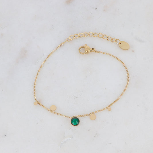 Bracelet - orné de cristaux de Swarovski® PP20 - Emerald - Diamètre du cristal: 0,5 cm