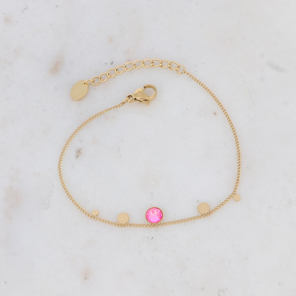 Bracelet - orné de cristaux de Swarovski® PP20 - Electric pink delite - Diamètre du cristal: 0,5 cm
