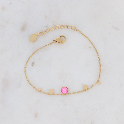 Bracelet - orné de cristaux de Swarovski® PP20 - Electric pink delite - Diamètre du cristal: 0,5 cm