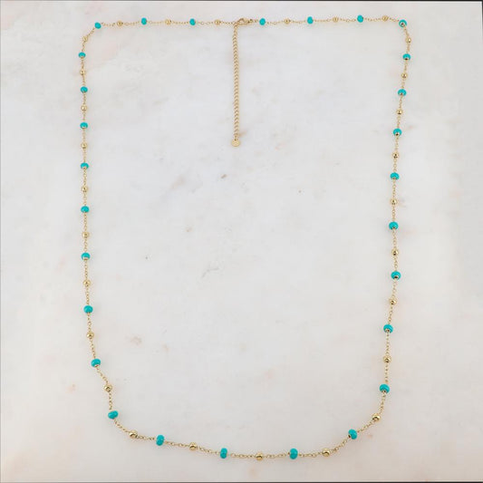 Sautoir avec petites boules en émail (90+10CM)