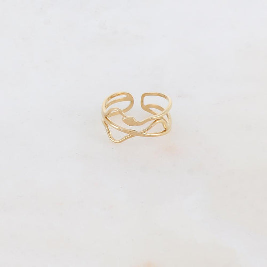 Bague multi-rangs style croisé