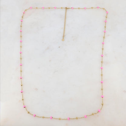 Sautoir avec petites boules en émail (90+10CM)
