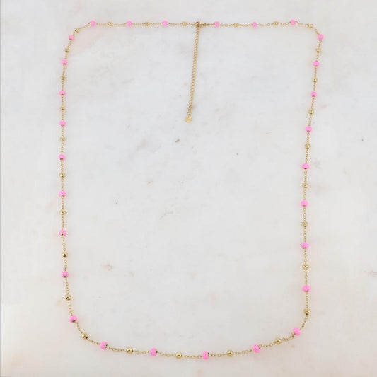 Sautoir avec petites boules en émail (90+10CM)