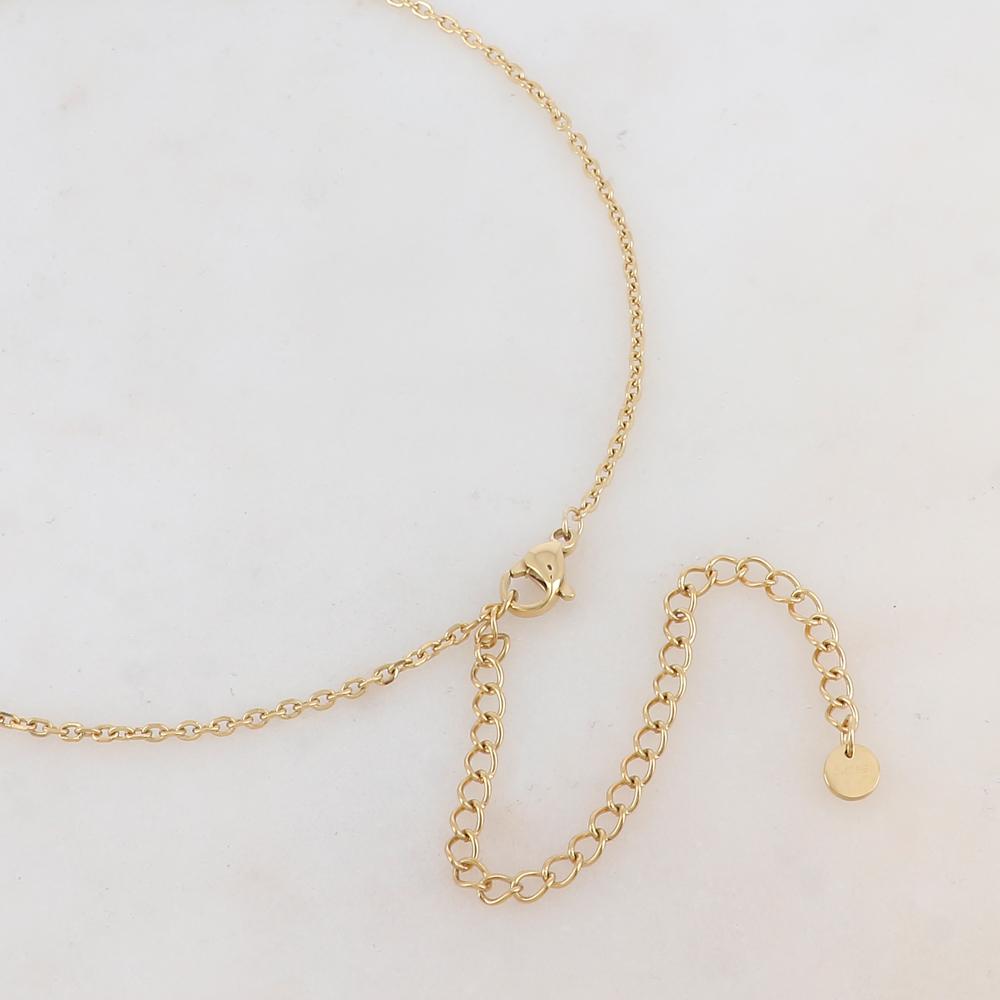 Collier avec pendentif géométrique ondulé, émail (50+10CM)