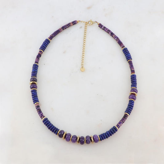 Collier avec pierres naturelles (39+7CM)
