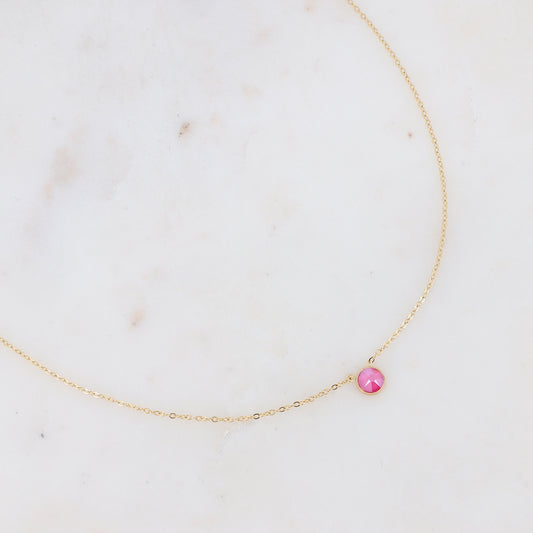 Collier orné de cristal de Swarovski® PP20 - Peony pink
