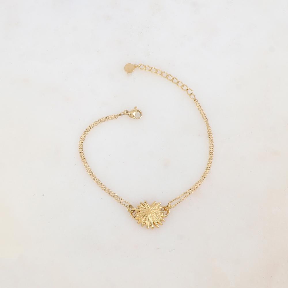 Bracelet 2 rangs avec feuillage