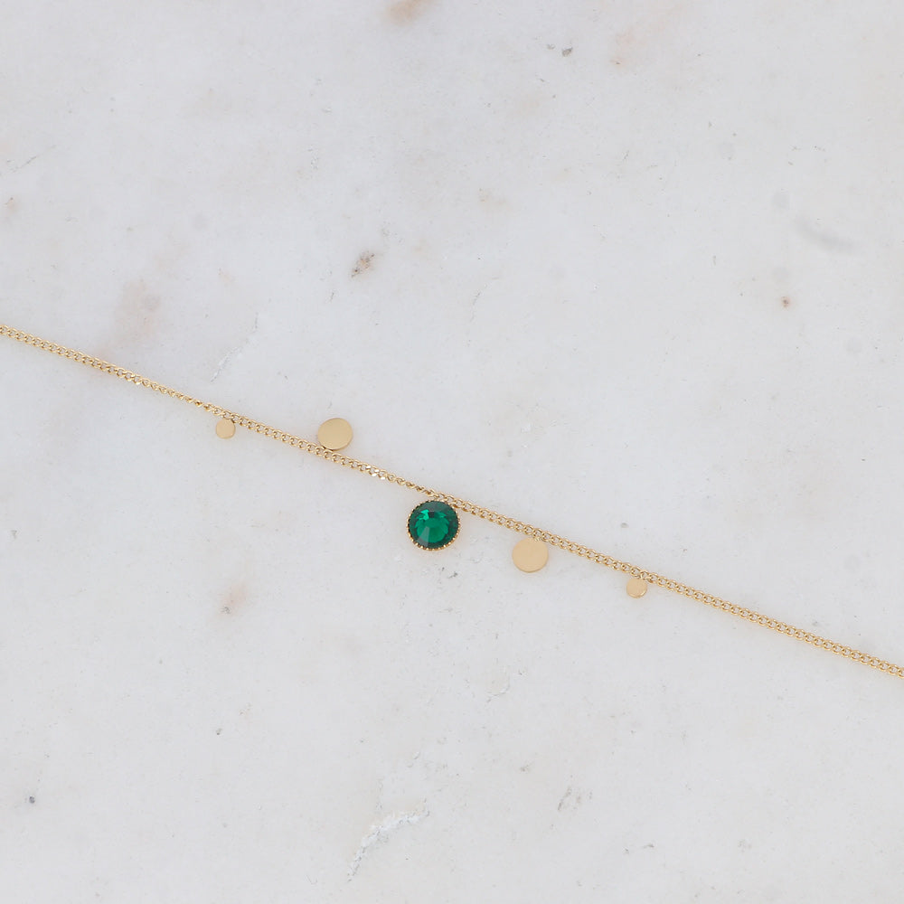 Bracelet - orné de cristaux de Swarovski® PP20 - Emerald - Diamètre du cristal: 0,5 cm