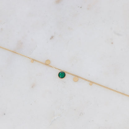 Bracelet - orné de cristaux de Swarovski® PP20 - Emerald - Diamètre du cristal: 0,5 cm