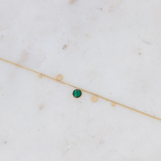 Bracelet - orné de cristaux de Swarovski® PP20 - Emerald - Diamètre du cristal: 0,5 cm