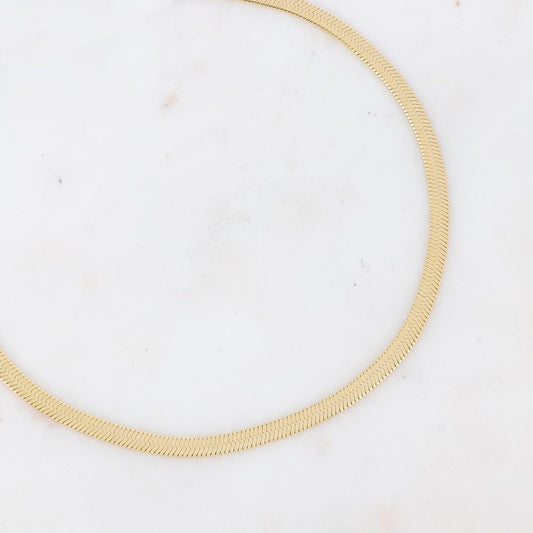 Collier en maille miroir doré 40+5 cm