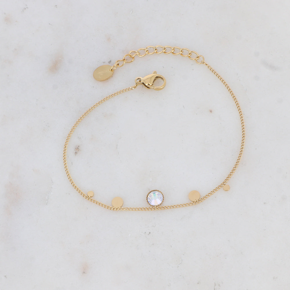 Bracelet - orné de cristaux de Swarovski® PP20 - Opalite - Diamètre du cristal: 0,5 cm