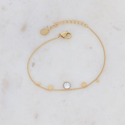 Bracelet - orné de cristaux de Swarovski® PP20 - Opalite - Diamètre du cristal: 0,5 cm