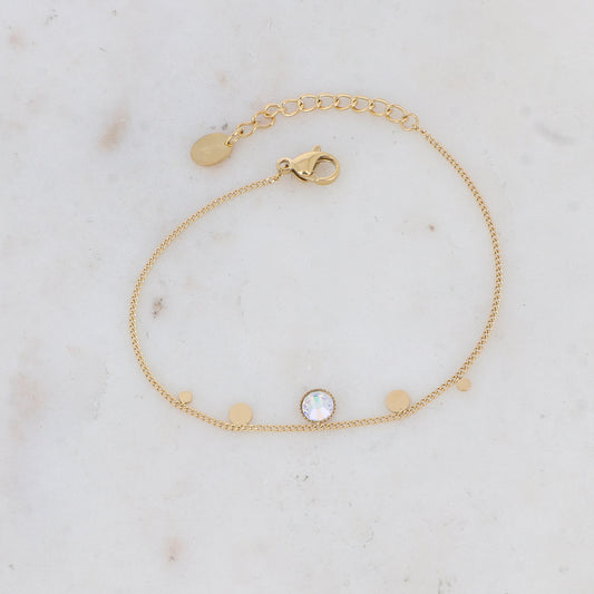 Bracelet - orné de cristaux de Swarovski® PP20 - Opalite - Diamètre du cristal: 0,5 cm