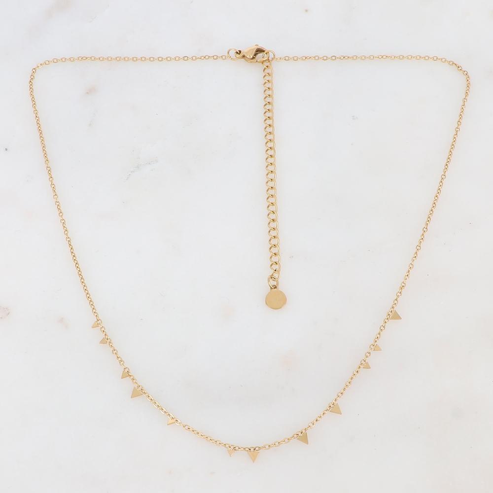 Collier avec mini triangles doré 38+7 cm