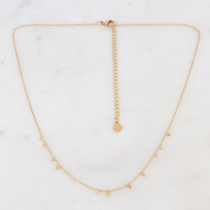 Collier avec mini triangles doré 38+7 cm