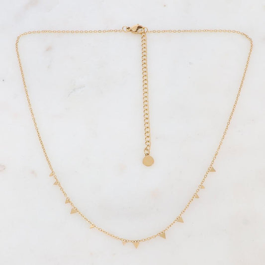 Collier avec mini triangles doré 38+7 cm