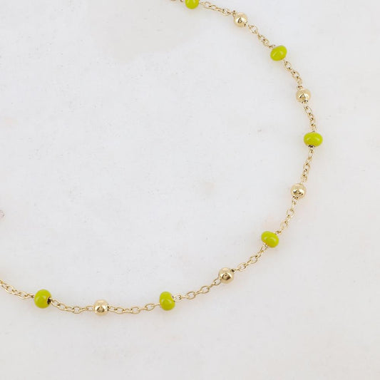 Sautoir avec petites boules en émail (90+10CM)