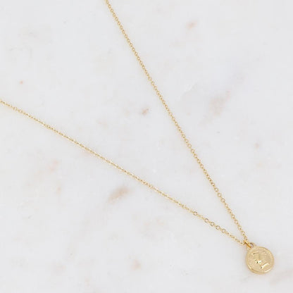 Collier doré avec pendentif motif monnaie de la confédération suisse 40+5 cm