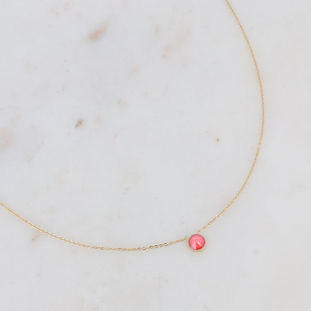 Collier orné de cristal de Swarovski® PP20 - Light coral