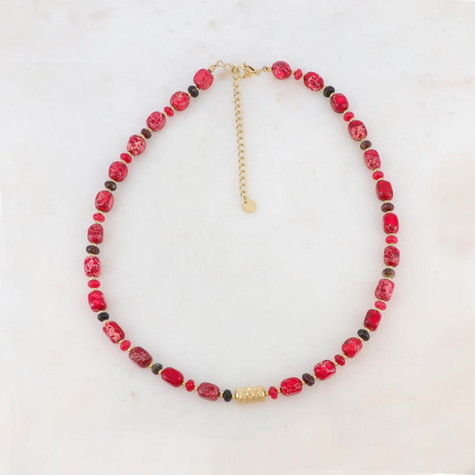 Collier avec pierres naturelles (39+7CM)