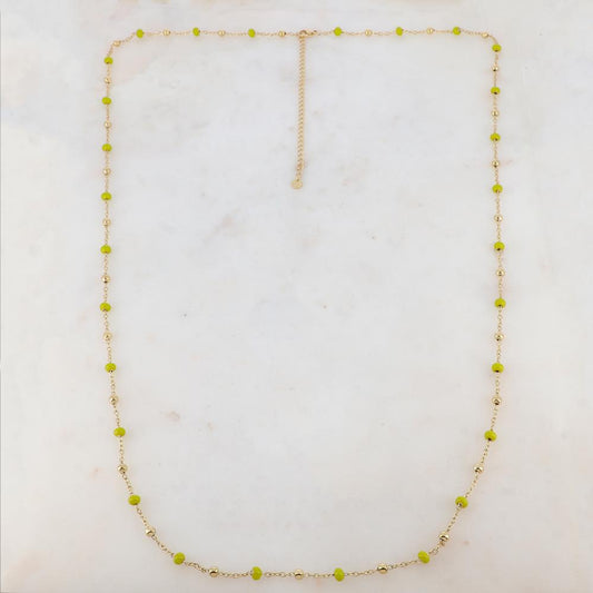 Sautoir avec petites boules en émail (90+10CM)