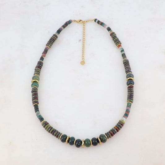 Collier avec pierres naturelles (39+7CM)