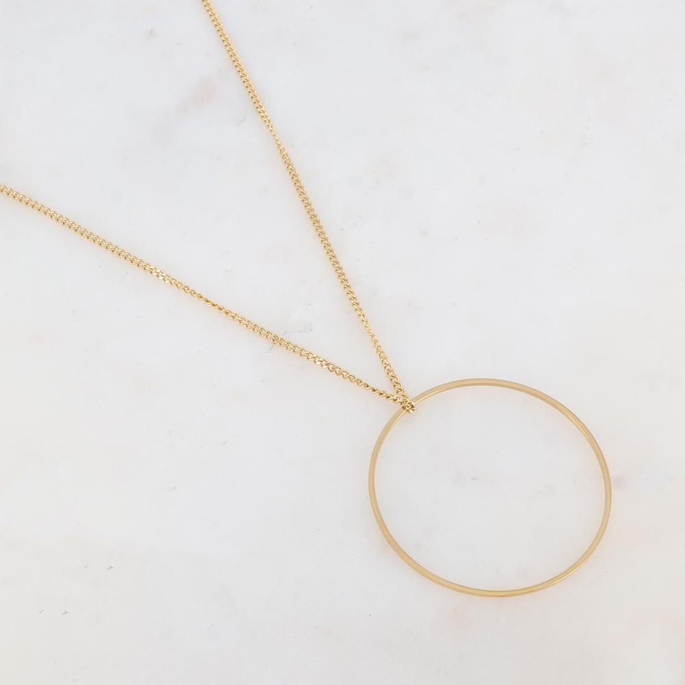 Collier avec pendentif anneau lisse (60+5CM)