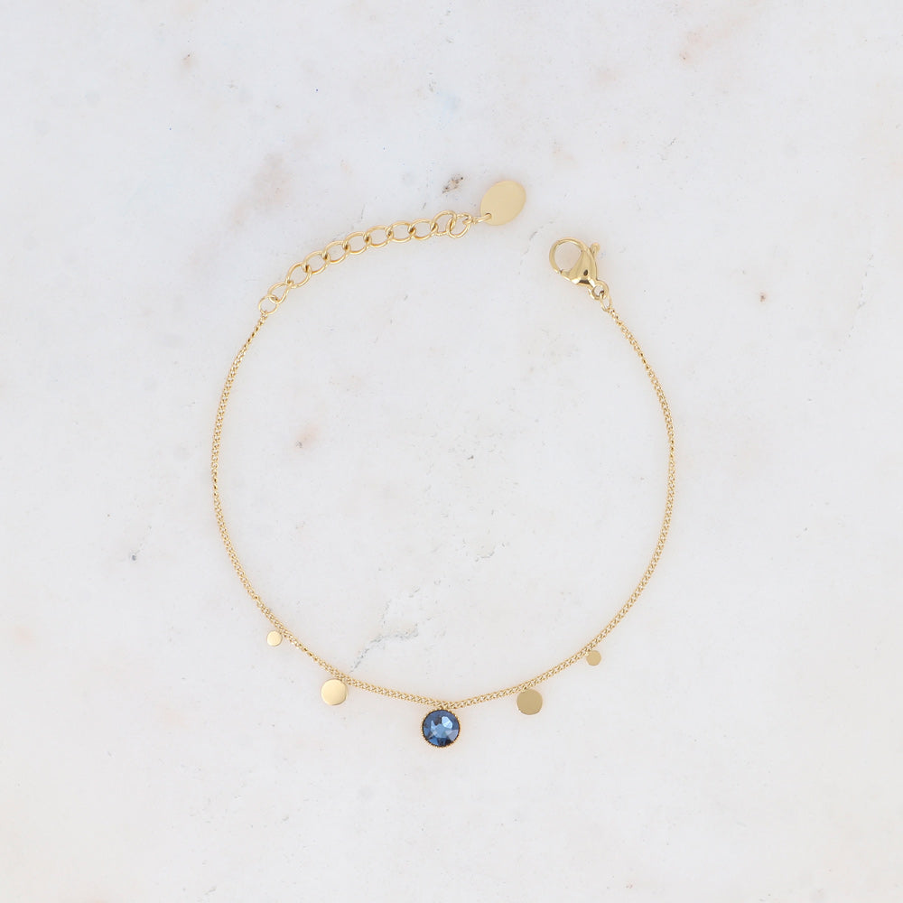 Bracelet - orné de cristaux de Swarovski® PP20 - Denim blue - Diamètre du cristal: 0,5 cm