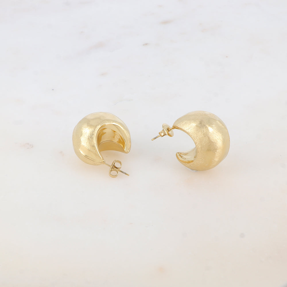 Créoles à puce bombées avec effet brossé (23MM)
