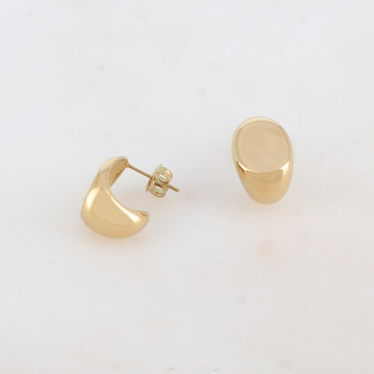 Créoles à puce avec effet plat, effet miroir 1,3 x 1,7 cm.