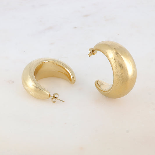Créoles à puce bombées avec effet brossé (40MM)