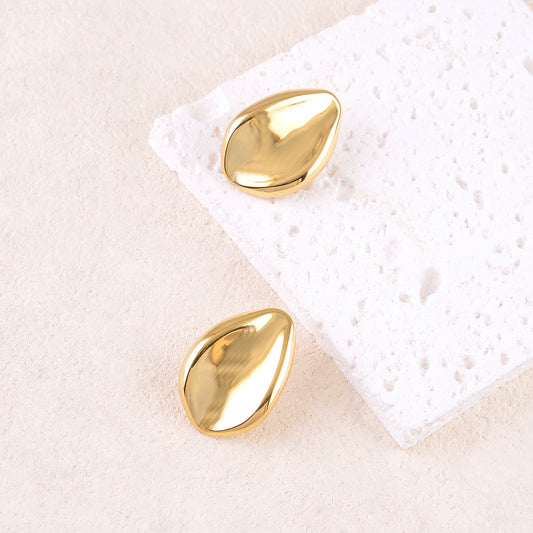 B.O à puce avec pièce géométrique lisses, effet miroir 2,2 x 3,2 cm